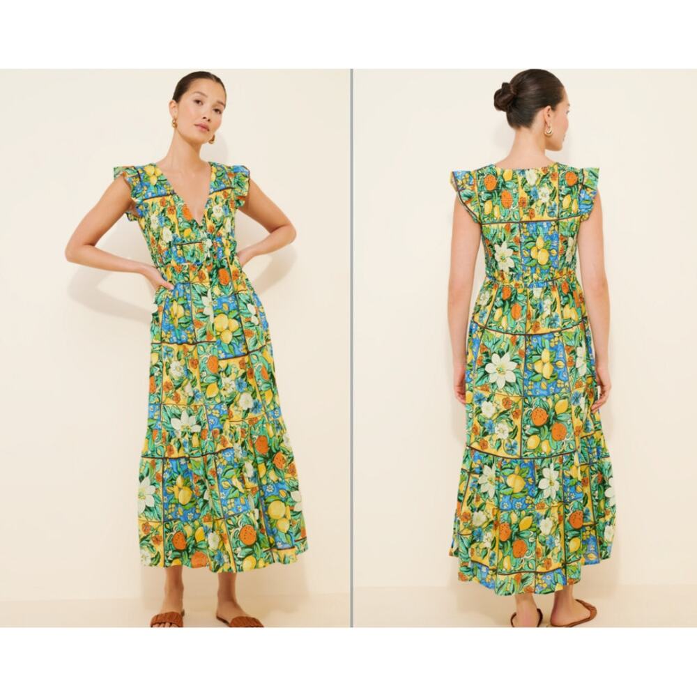 NEW NWT Anthropologie Peregrine Flutter Sleeve Maxi Dress Size S